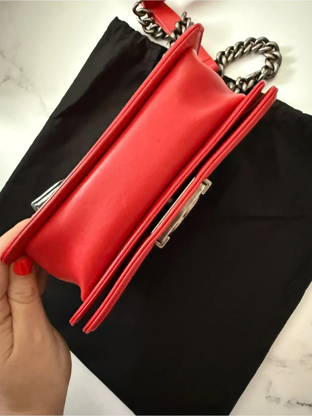 Chanel Boy Bag Red Quilted Leather |Complete Set |Box, Dust Bag & COA | Pristine
